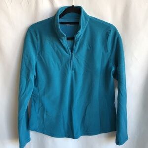 GAP polar fleece turquoise 1/4-zip top, size M